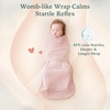 BubblePanda Rayon Made from Bamboo Swaddles for Newborn 0-3M Velcro Swaddle(Pink)