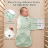 BubblePanda Rayon Made from Bamboo Swaddles for Newborn 0-3M Velcro Swaddle(Sage)