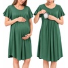 BubblePanda Rayon Made from Bamboo Nursing Nightgown Breastfeeding Gown(Green)