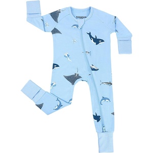 BubblePanda Baby Pajamas Rayon Made From Bamboo Footie Sleepers Girls Boys(Shark)