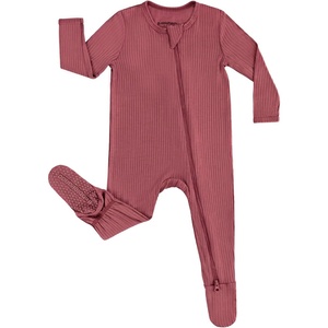 BubblePanda Rayon Made From Bamboo Baby Pajamas Unisex Newborn Sleepers(Dusty Rose)