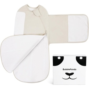 BubblePanda Rayon Made from Bamboo Swaddles for Newborn 0-3M Velcro Swaddle(Oat)