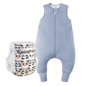 BubblePanda Sleep Sack with Feet 6-12 Months 1.0 Tog & Overnight Baby Diapers(Size 4, Count 72)