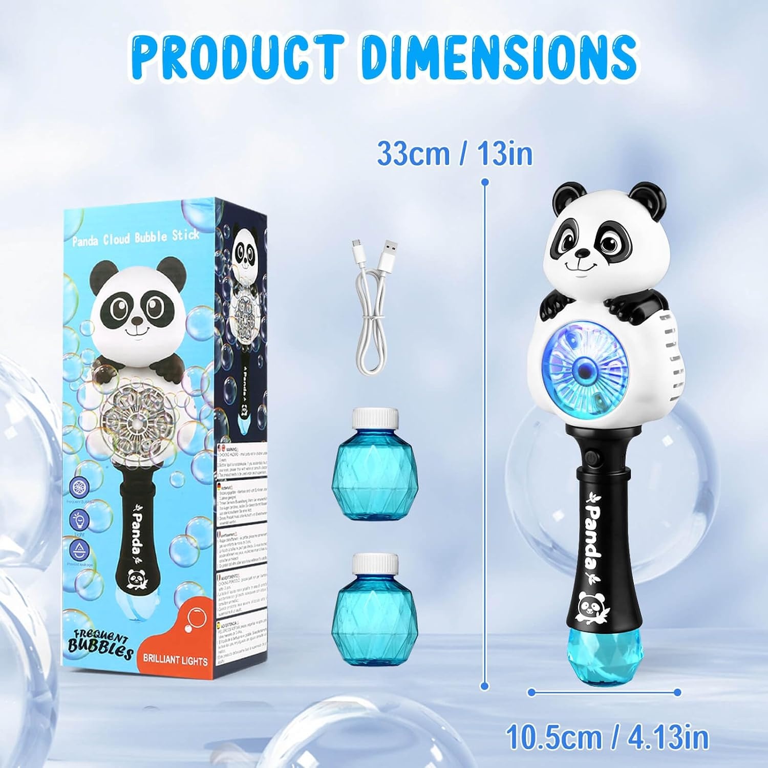 image:imageLight Up Bubble Wand Rechargeable Automatic Bubble Toy for Kids 38