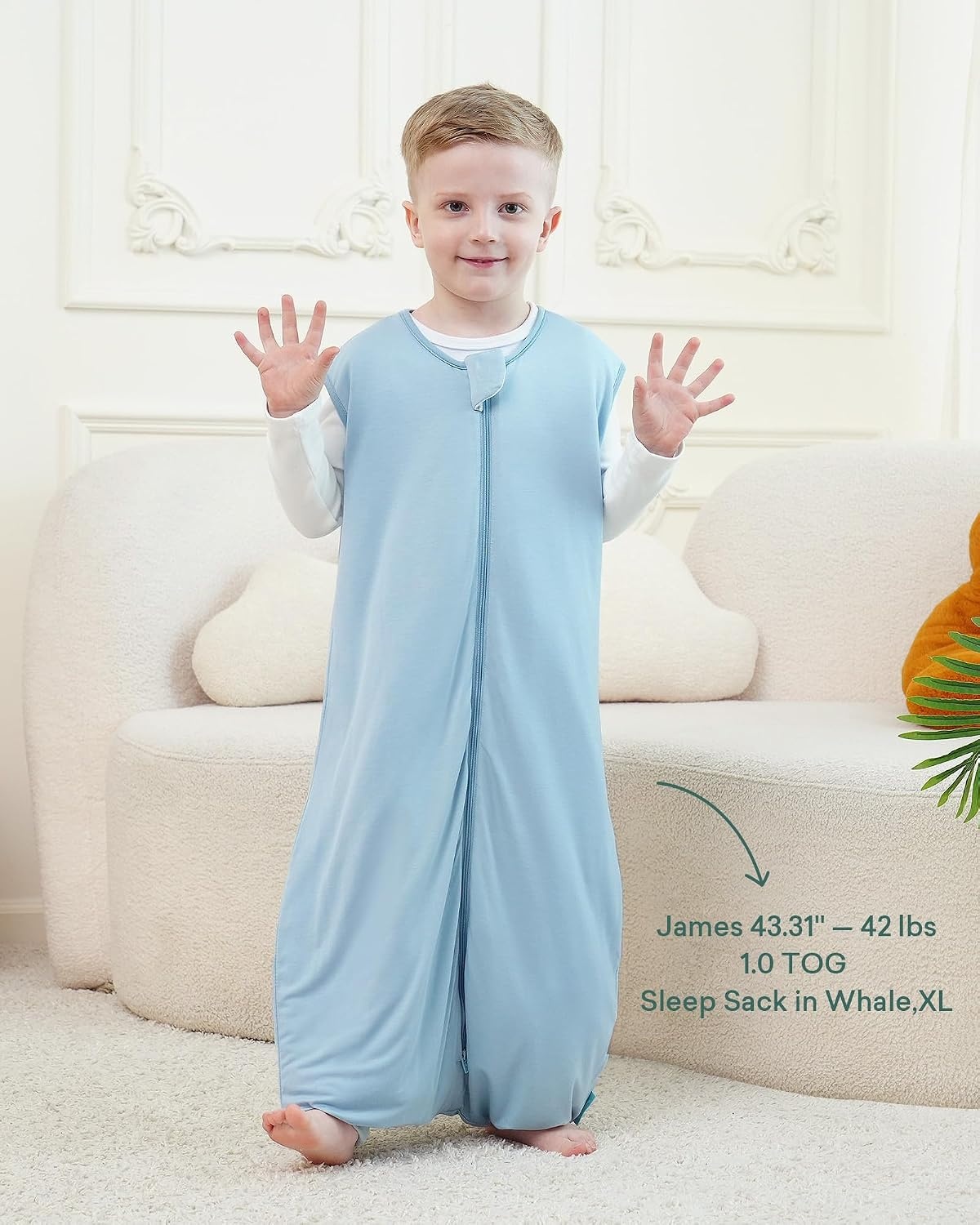 image:imagePurComfy Bamboo Viscose Toddler Sleep Sack with Feet 1218242t4t5tBlush
