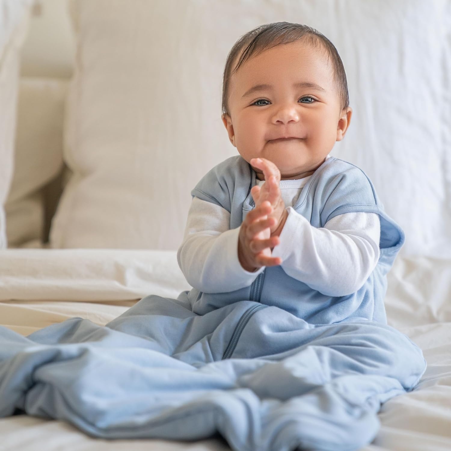 image:imageHALO SuperSoft Bamboo Wearable Blanket 15 TOG Buttery Soft Plush Baby Sleep Sack for Newborns Infants amp Toddlers HipHealthy Design Machine Washable 18 24 Months XLarge Storm GreyBlue Fog