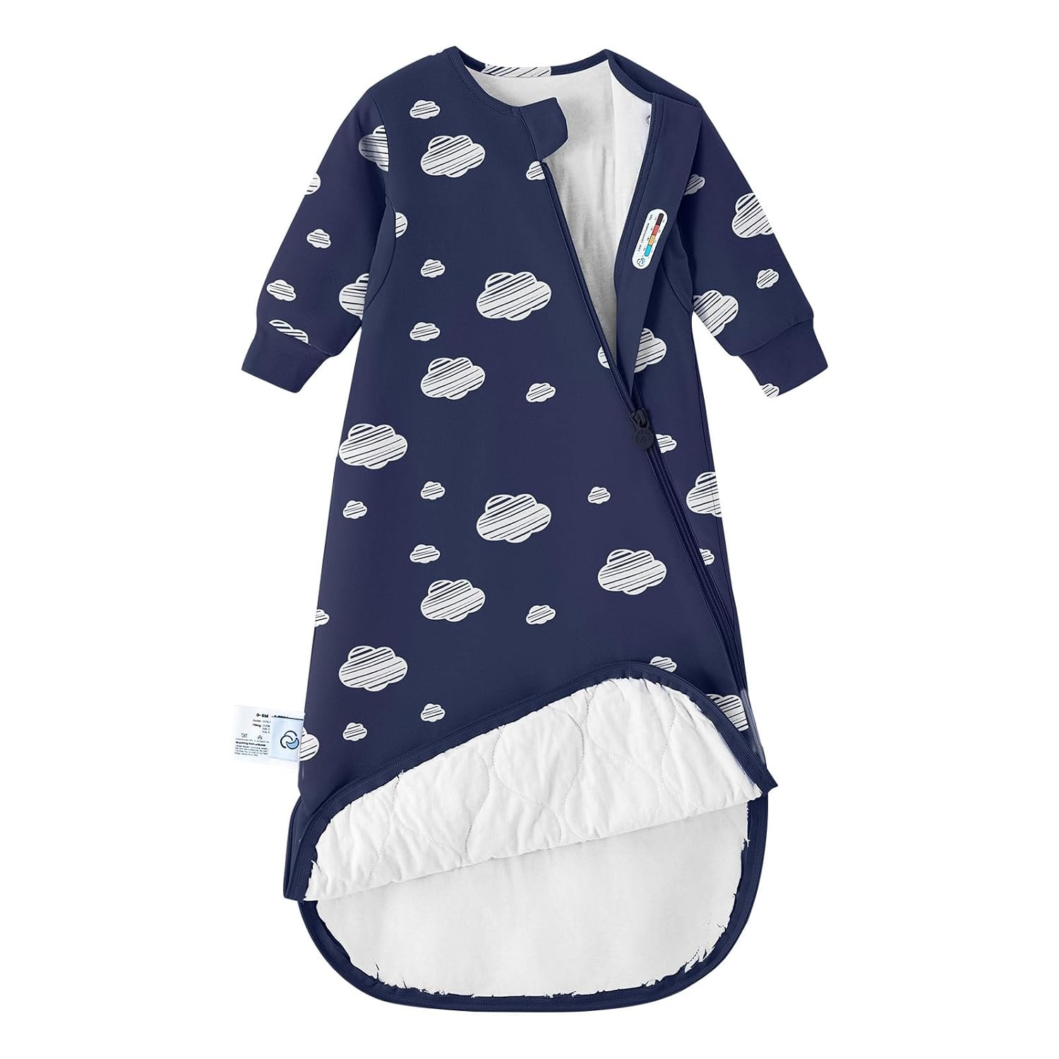 image:imageKaiyaBaby Organic Cotton Baby Sleep Sack Long Sleeve 10 TOG 618MNavy Sky