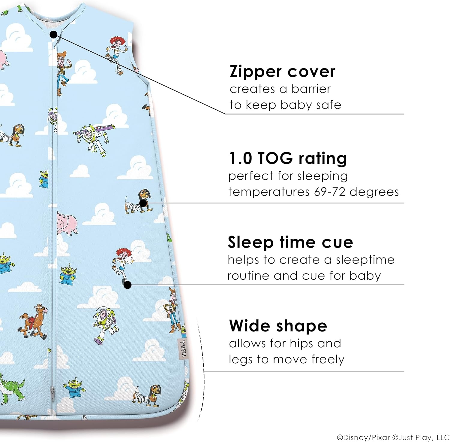 image:imageMilk Snob Disney Baby Sleeping Sack Sleeveless Sleep Bag and Wearable Zip Up Blanket for Girl and Boy Newborn Infant ShowerToy Story