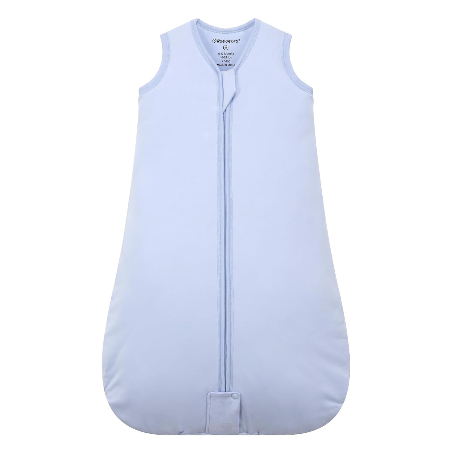image:imageMosebears Sleep Sack Baby Winter Wearable Blanket with 2Way Zipper25 TOG Cotton Sleep Sack Unisex Calm Sage 612 MonthsFog Blue