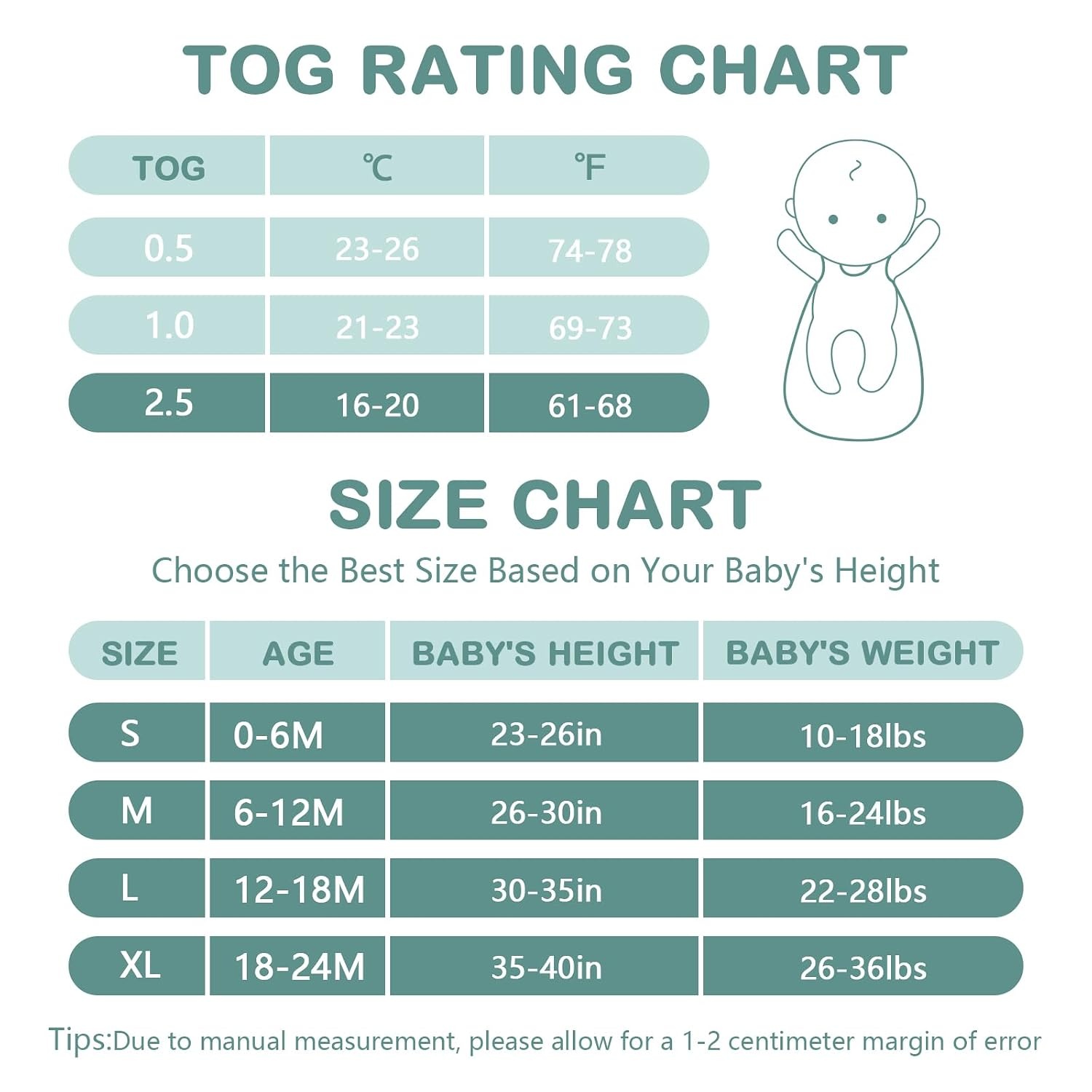 image:imageMosebears Sleep Sack Baby Winter Wearable Blanket with 2Way Zipper25 TOG Cotton Sleep Sack Unisex Calm Sage 612 MonthsFog Blue