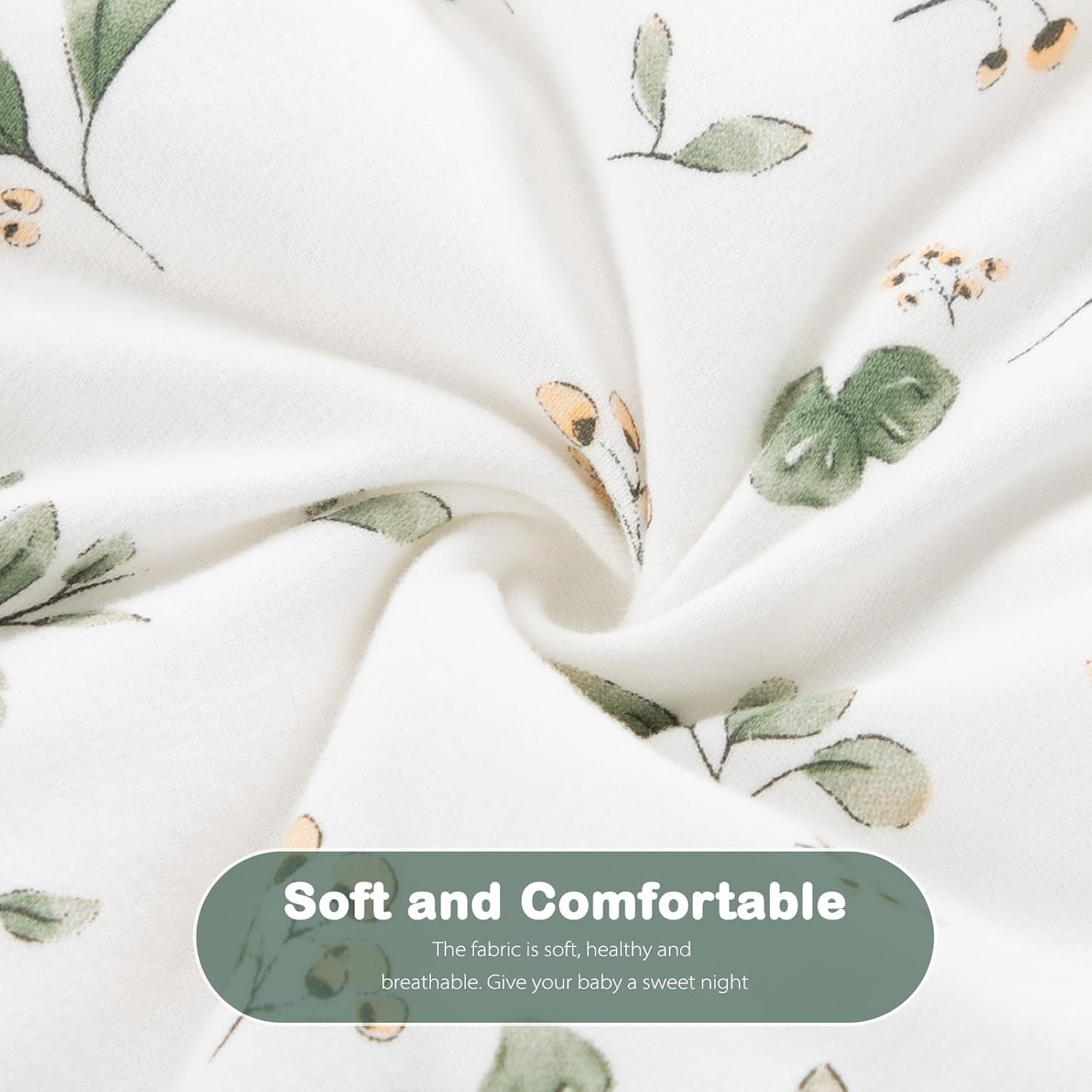 image:imageMosebears Sleep Sack Baby Winter Wearable Blanket with 2Way Zipper25 TOG Cotton Sleep Sack Unisex Calm Sage 612 MonthsPlant