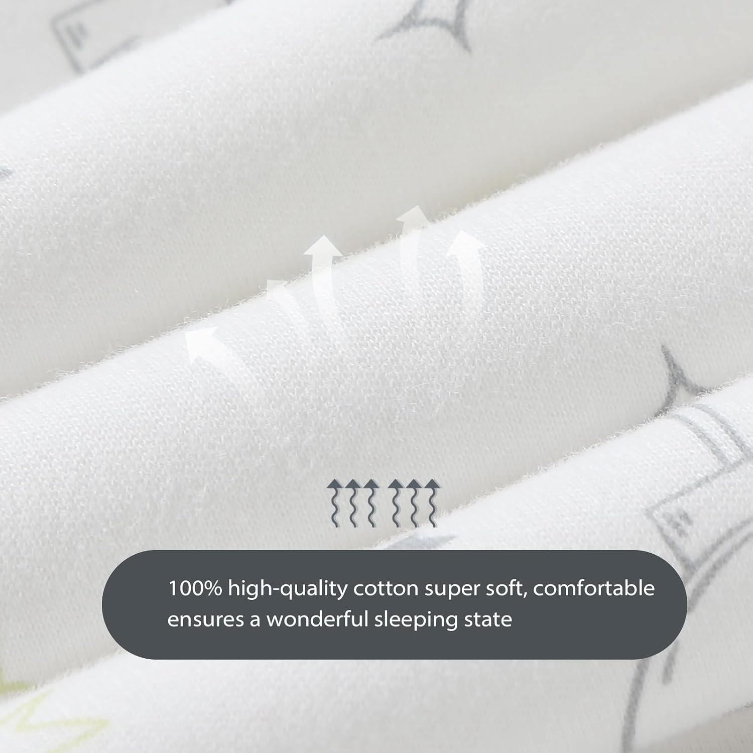 image:imageMosebears Sleep Sack Baby Winter Wearable Blanket with 2Way Zipper25 TOG Cotton Sleep Sack Unisex Calm Sage 612 MonthsWhite Cloud