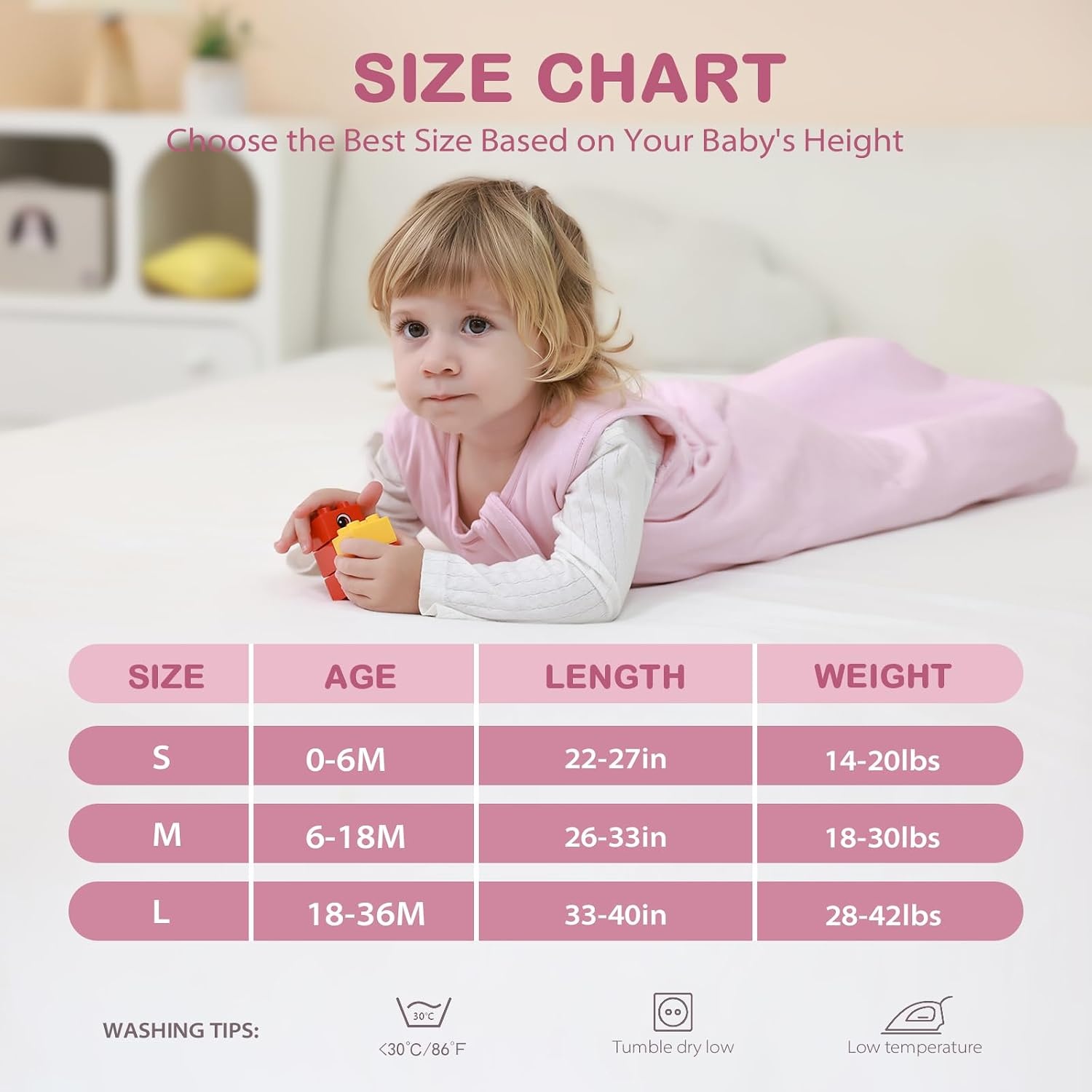 image:imageMosebears Unisex Baby Sleep Sack 10 TOG Supersoft Rayon Made from Bamboo Wearable Blanket with 2Way Zipper Dark Green618 MonthsBlush