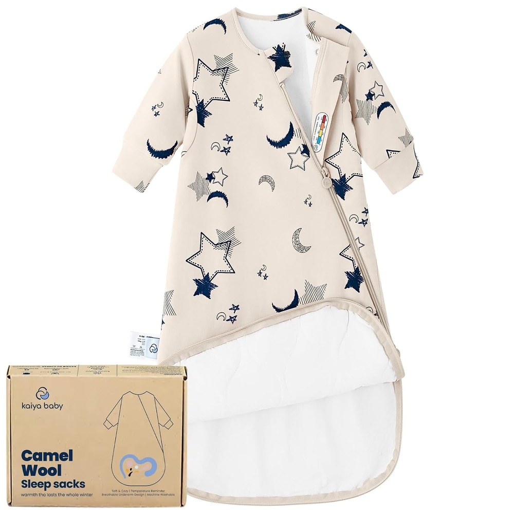 image:imageKaiyaBaby Organic Cotton Baby Sleep Sack Long Sleeve 10 TOG 618MMoonlit