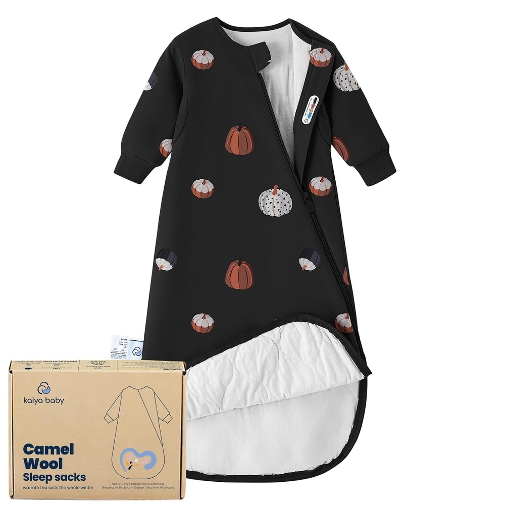 image:imageKaiyaBaby Organic Cotton Baby Sleep Sack Long Sleeve 10 TOG 618MPumpkin Dots