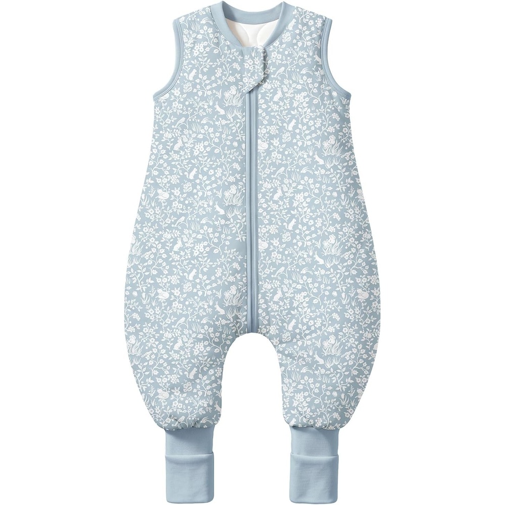 image:imageMosebears Cotton Toddler Sleep Sack with Feet 25 TOG Ultra Soft Toddler Sleeping Sack Baby Sleep Bag Walker Wearable BlanketBlue Rabbit