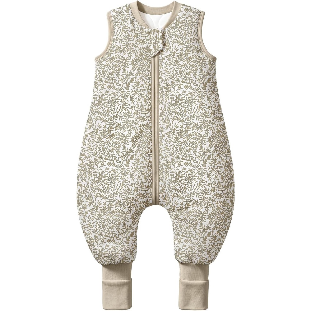 image:imageMosebears Cotton Toddler Sleep Sack with Feet 25 TOG Ultra Soft Toddler Sleeping Sack Baby Sleep Bag Walker Wearable BlanketLeaf