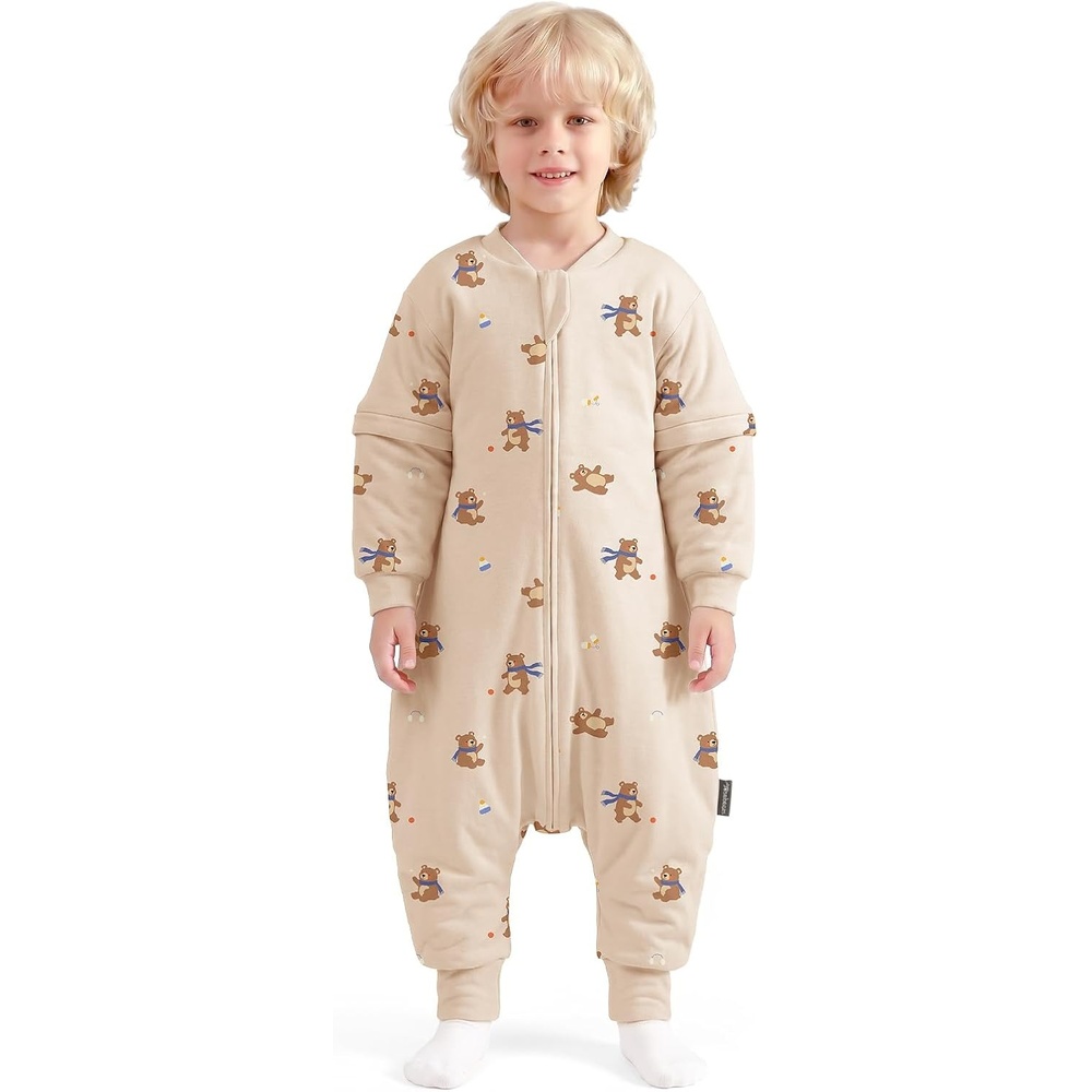 image:imageMosebears Cotton Toddler Sleep Sack with Feet 25 TOG Ultra Soft Toddler Sleeping Sack Walker Wearable BlanketBrown Bear