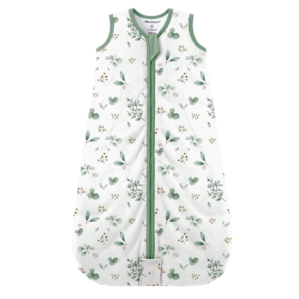 image:imageMosebears Sleep Sack Baby Winter Wearable Blanket with 2Way Zipper25 TOG Cotton Sleep Sack Unisex Calm Sage 612 MonthsPlant