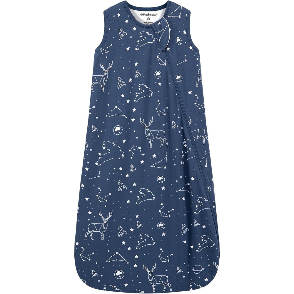 image:imageMosebears Unisex Baby Sleep Sack 10 TOG Supersoft Rayon Made from Bamboo Wearable Blanket with 2Way ZipperNavy Blue