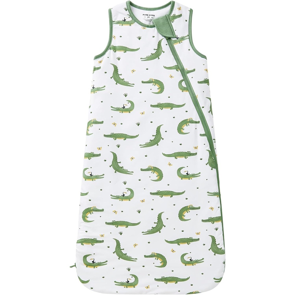 image:imagepureborn Baby Sleep Sack Viscose from Bamboo Wearable Blanket SXLCrocodile