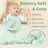 Freejoy Viscose From Bamboo Baby Sleep Sack, 1.5 TOG Infant Toddler Wearable, Buttery Soft Sleeping Bags(Green)