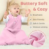 Freejoy Viscose From Bamboo Baby Sleep Sack, 1.5 TOG Infant Toddler Wearable, Buttery Soft Sleeping Bags(Pink)