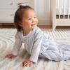 HALO SleepSack, 100% Cotton Wearable Blanket, Swaddle Transition Sleeping Bag, TOG 0.5(Blue Stripe)