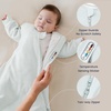 KaiyaBaby Organic Cotton Baby Sleep Sack, Long Sleeve 1.0 TOG, 6-18M(Baby Blue)