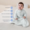 KaiyaBaby Organic Cotton Baby Sleep Sack, Long Sleeve 1.0 TOG, 6-18M(Baby Blue)