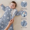 KaiyaBaby Organic Cotton Baby Sleep Sack, Long Sleeve 1.0 TOG, 6-18M(Blue Sky)