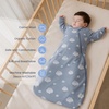 KaiyaBaby Organic Cotton Baby Sleep Sack, Long Sleeve 1.0 TOG, 6-18M(Blue Sky)