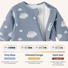 KaiyaBaby Organic Cotton Baby Sleep Sack, Long Sleeve 1.0 TOG, 6-18M(Blue Sky)