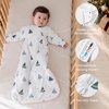 KaiyaBaby Organic Cotton Baby Sleep Sack, Long Sleeve 1.0 TOG, 6-18M(Dot Tree)