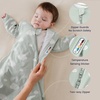 KaiyaBaby Organic Cotton Baby Sleep Sack, Long Sleeve 1.0 TOG, 6-18M(Green Sky)