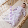 KaiyaBaby Organic Cotton Baby Sleep Sack, Long Sleeve 1.0 TOG, 6-18M(Lavender Bowa)