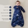 KaiyaBaby Organic Cotton Baby Sleep Sack, Long Sleeve 1.0 TOG, 6-18M(Milky Way)