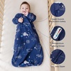 KaiyaBaby Organic Cotton Baby Sleep Sack, Long Sleeve 1.0 TOG, 6-18M(Milky Way)