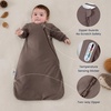 KaiyaBaby Organic Cotton Baby Sleep Sack, Long Sleeve 1.0 TOG, 6-18M(Mocha Brown)