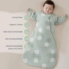 KaiyaBaby Organic Cotton Baby Sleep Sack, Long Sleeve 1.0 TOG, 6-18M(Monstera)