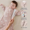 KaiyaBaby Organic Cotton Baby Sleep Sack, Long Sleeve 1.0 TOG, 6-18M(Pink Sky)