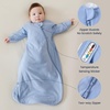 KaiyaBaby Organic Cotton Baby Sleep Sack, Long Sleeve 1.0 TOG, 6-18M(Quiet Sky)