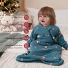 KaiyaBaby Organic Cotton Baby Sleep Sack, Long Sleeve 1.0 TOG, 6-18M(Skiing Santa)