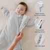 KaiyaBaby Organic Cotton Baby Sleep Sack, Long Sleeve 1.0 TOG, 6-18M(Stone Gray)