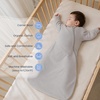 KaiyaBaby Organic Cotton Baby Sleep Sack, Long Sleeve 1.0 TOG, 6-18M(Stone Gray)