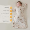KaiyaBaby Organic Cotton Baby Sleep Sack, Long Sleeve 1.0 TOG, 6-18M(Sunny Pup)