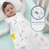 Mosebears Sleep Sack Baby Winter Wearable Blanket with 2-Way Zipper,2.5 TOG Cotton Sleep Sack Unisex (Calm Sage, 6-12 Months)(Animal White)
