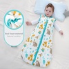 Mosebears Sleep Sack Baby Winter Wearable Blanket with 2-Way Zipper,2.5 TOG Cotton Sleep Sack Unisex (Calm Sage, 6-12 Months)(Animal World)
