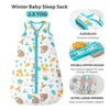 Mosebears Sleep Sack Baby Winter Wearable Blanket with 2-Way Zipper,2.5 TOG Cotton Sleep Sack Unisex (Calm Sage, 6-12 Months)(Animal World)