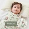 Mosebears Sleep Sack Baby Winter Wearable Blanket with 2-Way Zipper,2.5 TOG Cotton Sleep Sack Unisex (Calm Sage, 6-12 Months)(Green Animal)